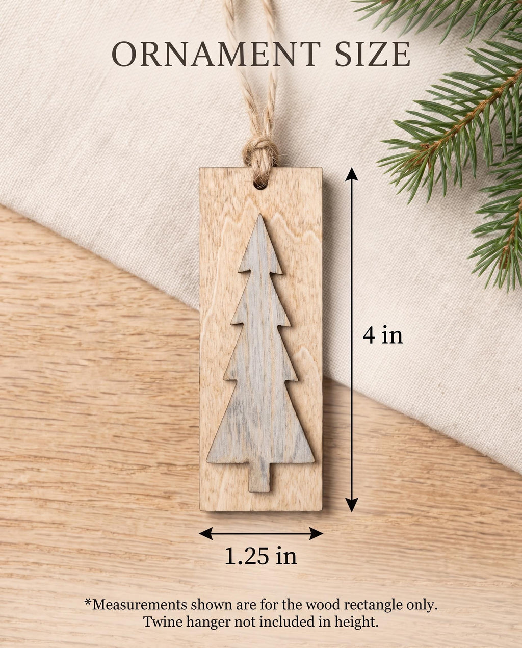 Neutral Reversible Tree Ornaments, Wooden Christmas Tree Ornaments, Rustic Farmhouse Christmas Decor, Sets of 5 10 or 20 - TheGrumpyRooster