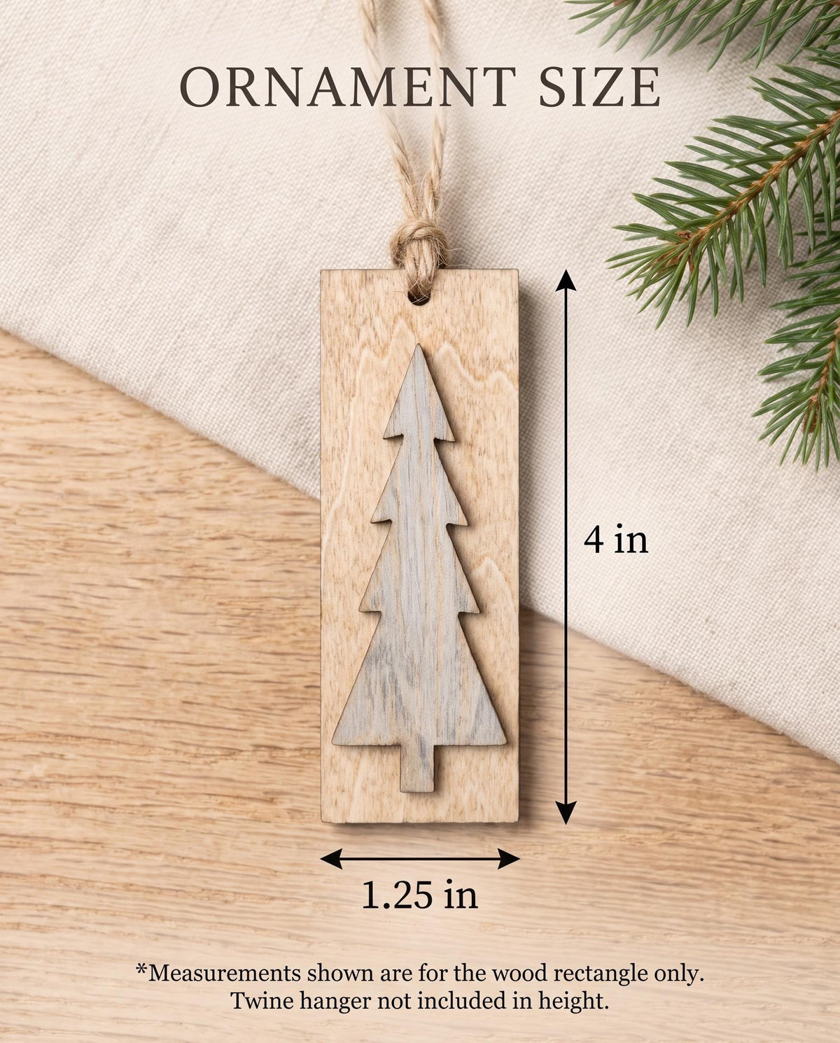 Neutral Reversible Tree Ornaments, Wooden Christmas Tree Ornaments, Rustic Farmhouse Christmas Decor, Sets of 5 10 or 20 - TheGrumpyRooster
