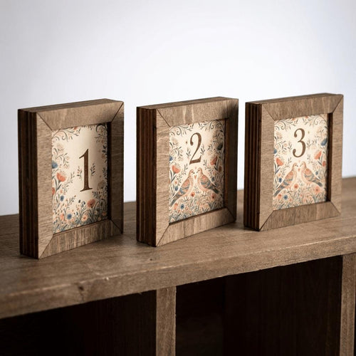 12 Days of Christmas Wood Block Set, Rustic Farmhouse Twelve Days Blocks, 2.75 Inch Mini Shelf Sitters, Christmas Tiered Tray Decor