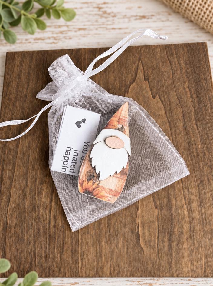 Pass-It-On Gnomes, Random Act of Kindness Gift, Mini Wood Pocket Gnome with Message Bag, Pocket Hug Token, Small Encouragement Gift