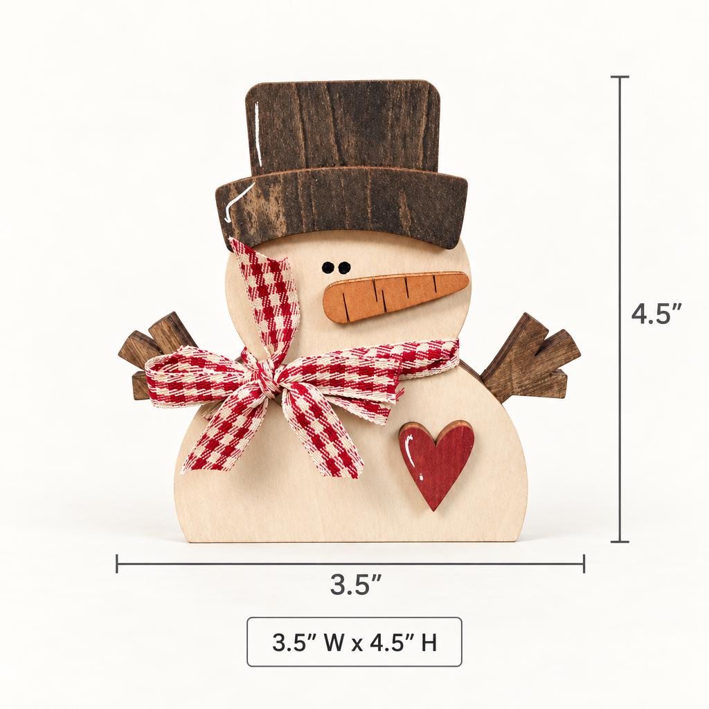 Wooden Christmas Shelf Sitter Set of 5 | Rustic Santa, Snowman, Reindeer, Gingerbread and Penguin Decor