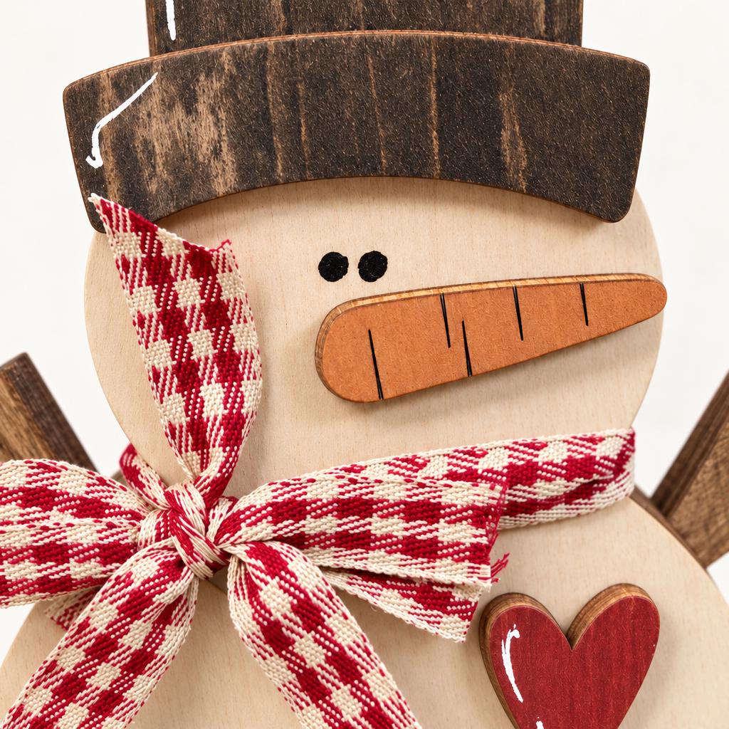 Wooden Christmas Shelf Sitter Set of 5 | Rustic Santa, Snowman, Reindeer, Gingerbread and Penguin Decor