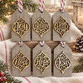 Filigree Word Christmas Ornaments Set of 6, Believe Joy Noel Jesus Peace Hope, Wood Tree Ornaments, Holiday Decor