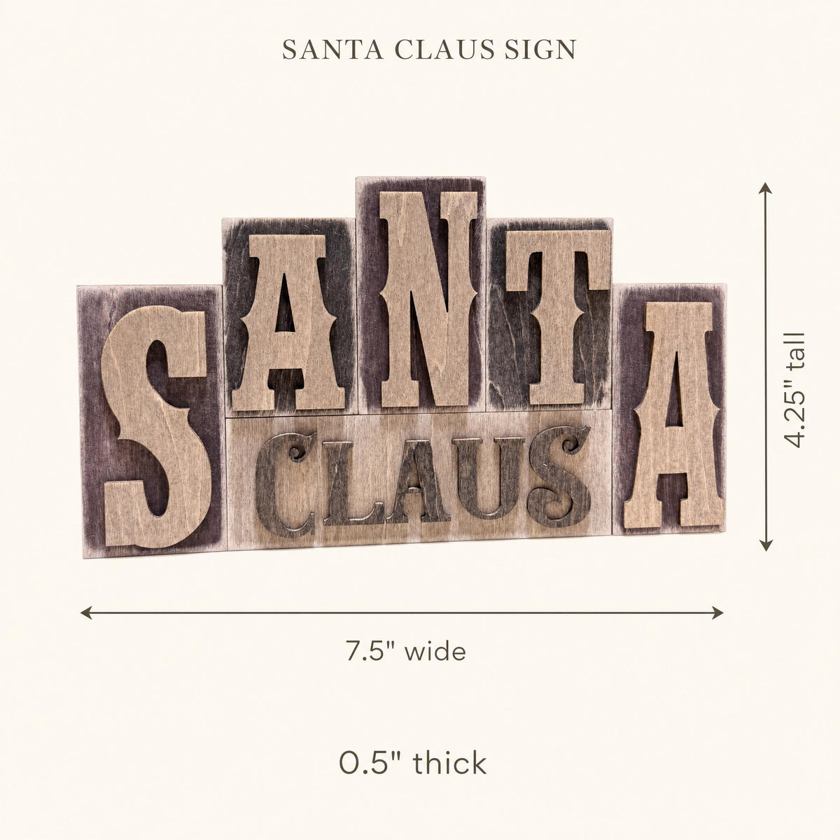 Santa Claus Wooden Sign | Rustic Farmhouse Christmas Decor | Freestanding Shelf Sitter | Holiday Hostess Gift