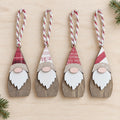 Wooden Gnome Christmas Ornaments, Set of 4 | Layered Wood Farmhouse Tree Decor | Rustic Holiday Gift