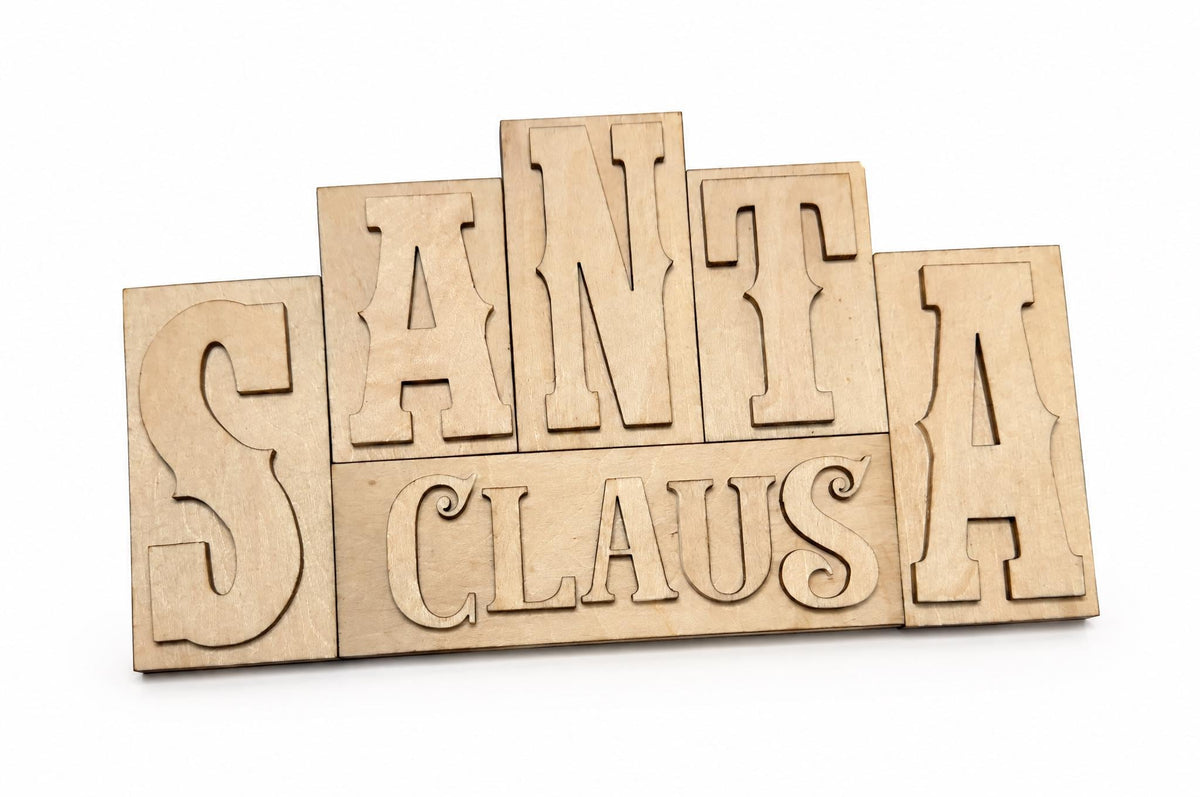 DIY Santa Claus Shelf Sitter Kit | Unfinished Wood Christmas Craft | Farmhouse Holiday Decor