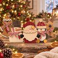 Wooden Christmas Shelf Sitter Set of 5 | Rustic Santa, Snowman, Reindeer, Gingerbread and Penguin Decor
