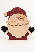 Wooden Santa Shelf Sitter | Rustic Christmas Decor | Layered Santa Claus with Star