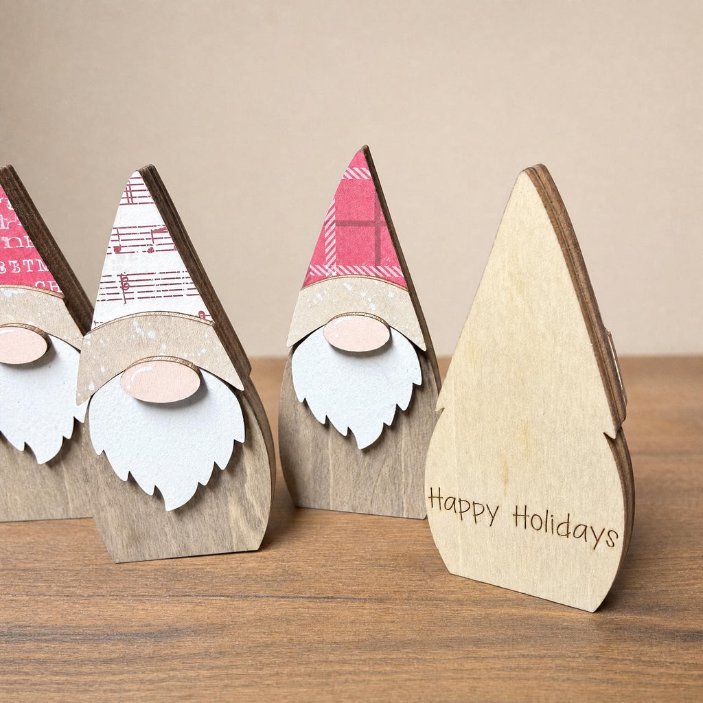 Wooden Christmas Gnomes, Set of 4 | Rustic Farmhouse Decor | Mini Tier ...