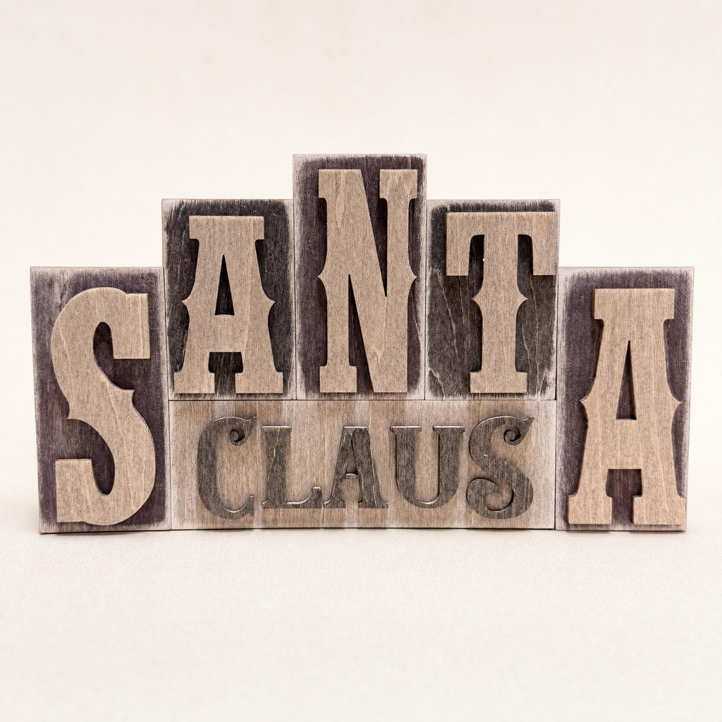 Santa Claus Wooden Sign | Rustic Farmhouse Christmas Decor | Freestanding Shelf Sitter | Holiday Hostess Gift