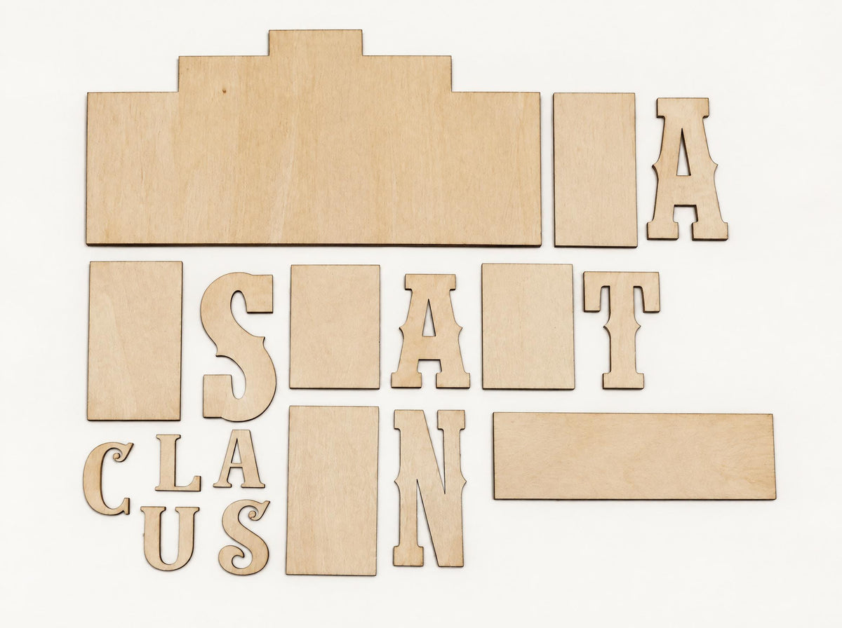 DIY Santa Claus Shelf Sitter Kit | Unfinished Wood Christmas Craft | Farmhouse Holiday Decor