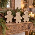 Mini Gingerbread Man Shelf Sitters | Rustic Wooden Christmas Decor | Tiered Tray Gingerbread Decorations | Farmhouse Holiday Decor